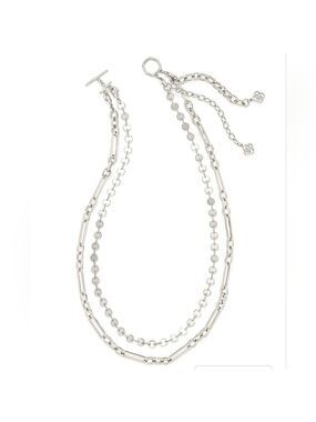 Kendra Scott Rhodium Silver Frankie Convertible Necklace NEW #2893